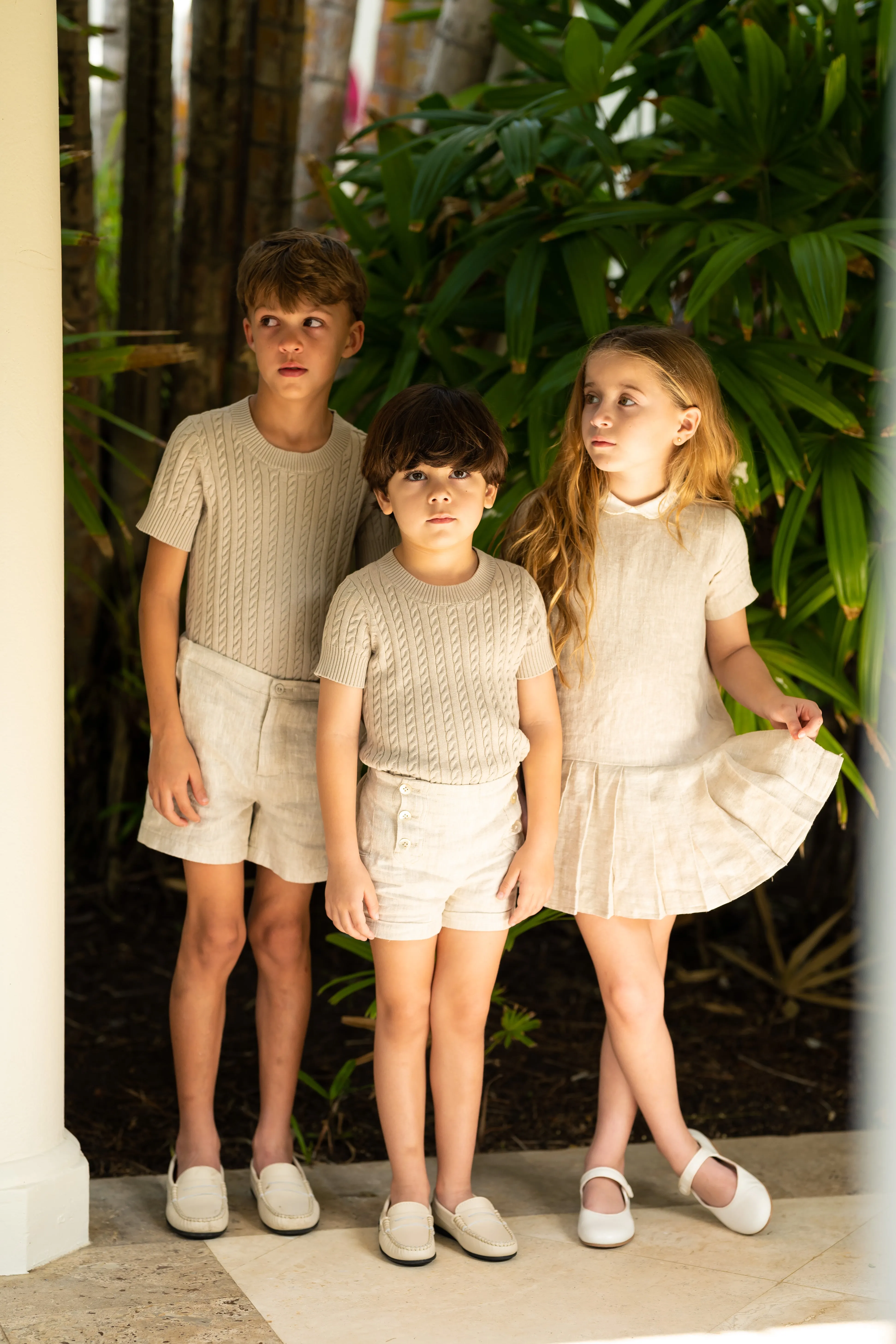 Dress sand linen shorts by Coco Blanc