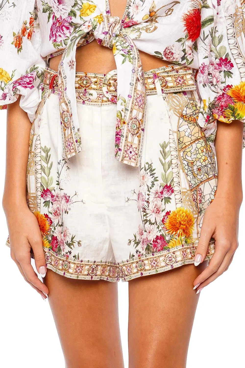 Egyptian Rose Tuck Front Short