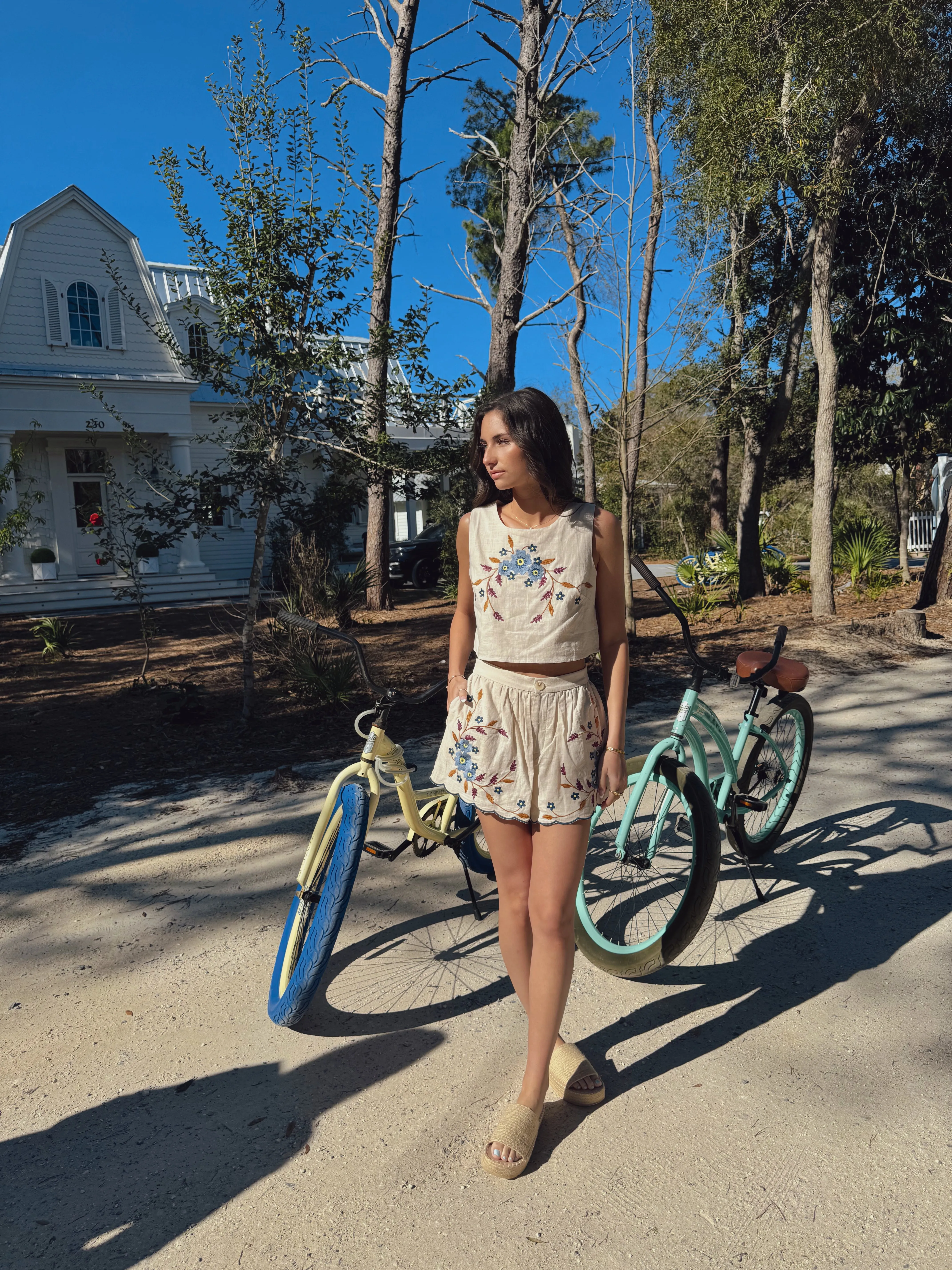 Embroidered Floral Set