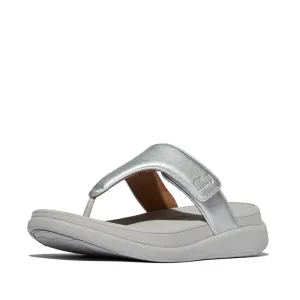 FitFlop F-Mode Go Adjustable Flatform Sandals - Silver