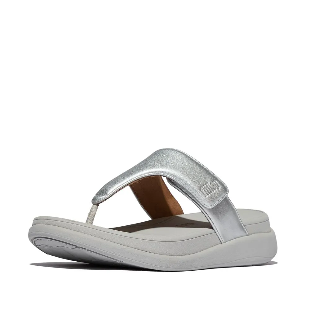FitFlop F-Mode Go Adjustable Flatform Sandals - Silver