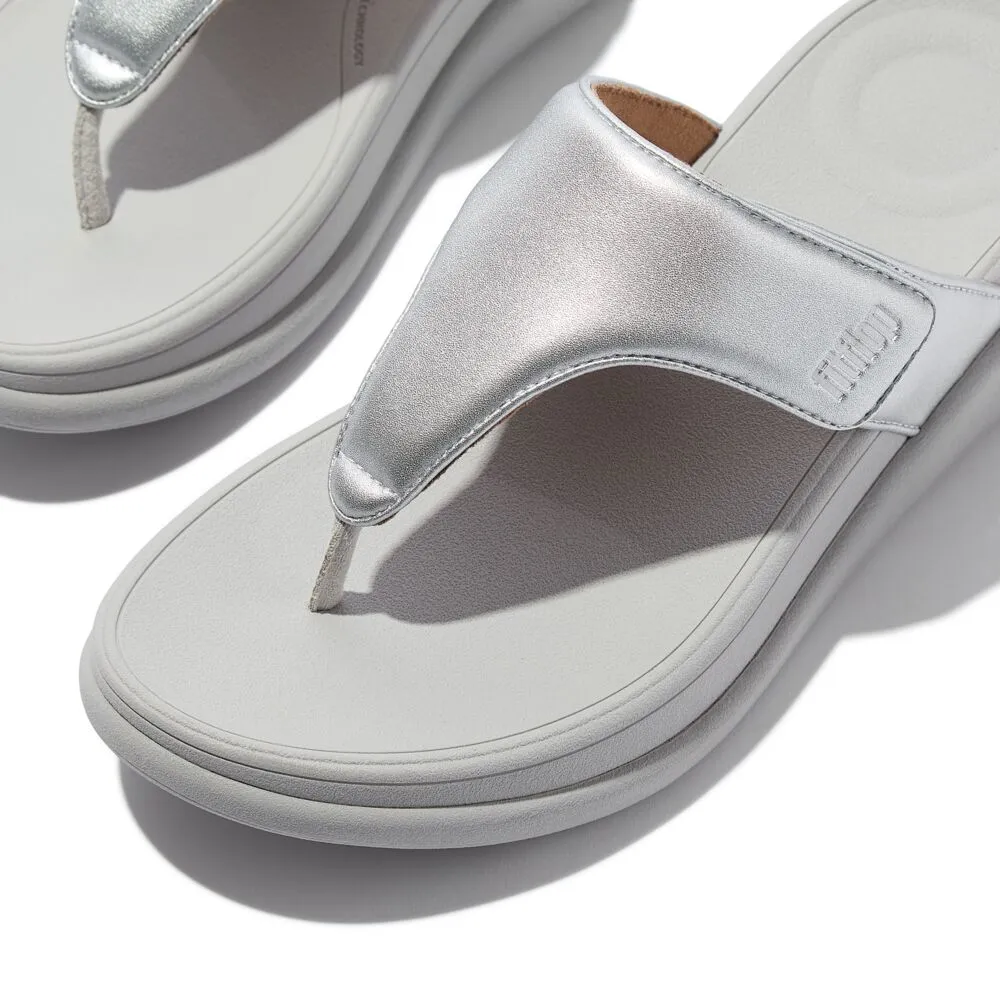 FitFlop F-Mode Go Adjustable Flatform Sandals - Silver
