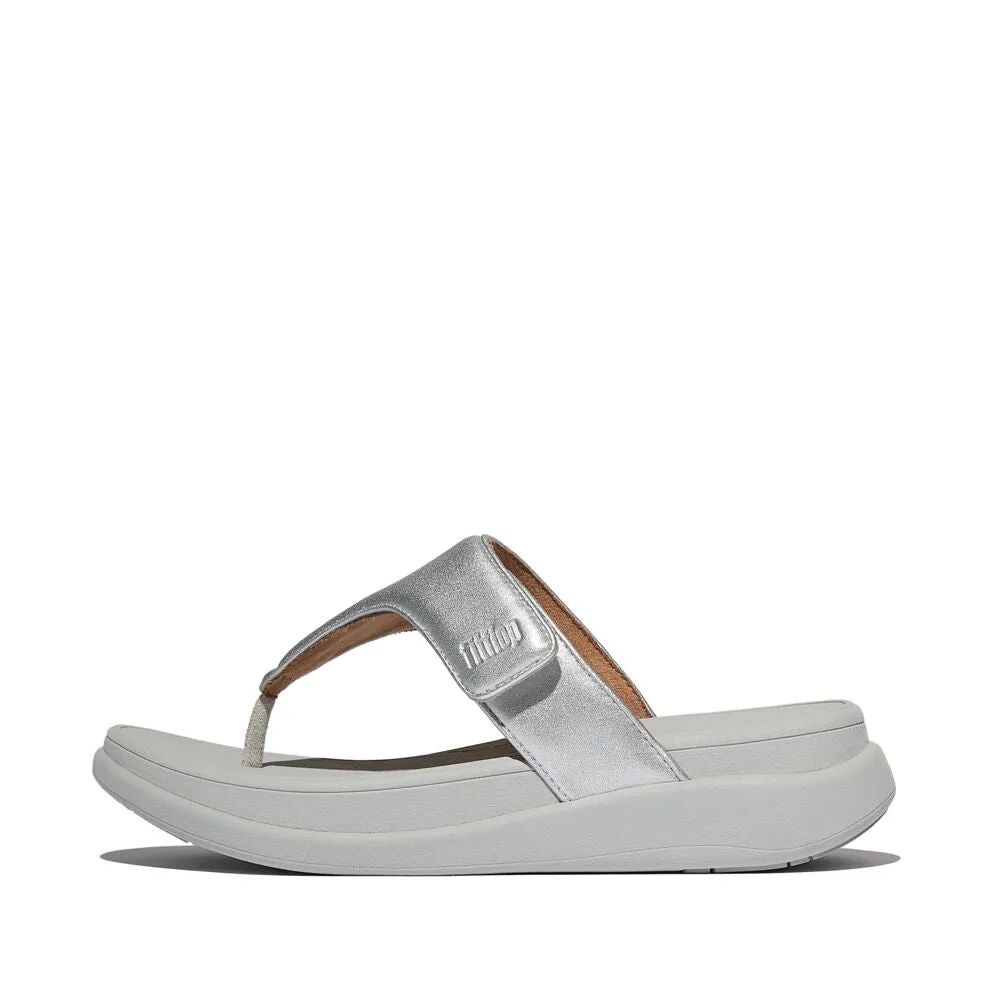 FitFlop F-Mode Go Adjustable Flatform Sandals - Silver