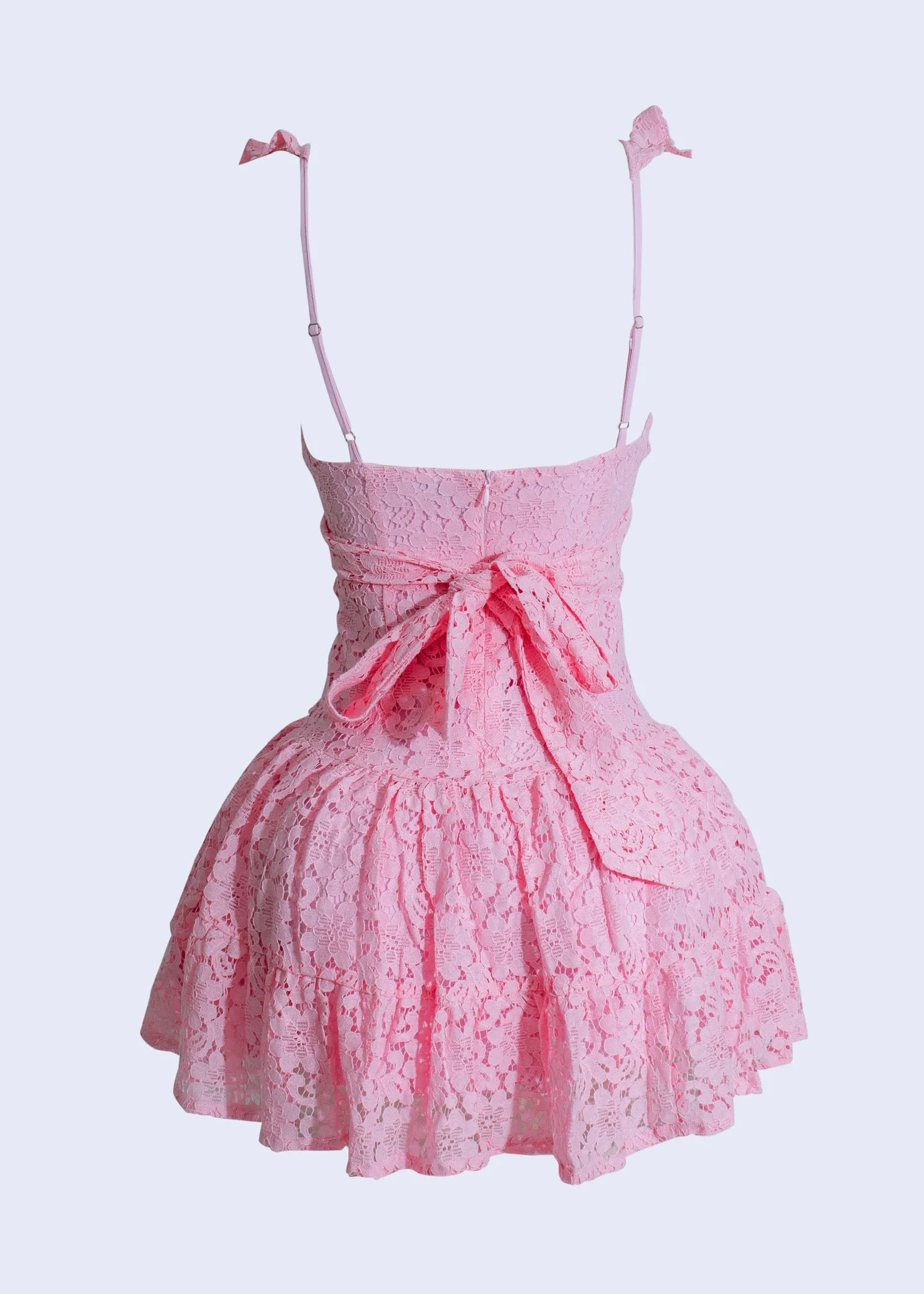 Fleur Amour Lace Mini Dress Pink