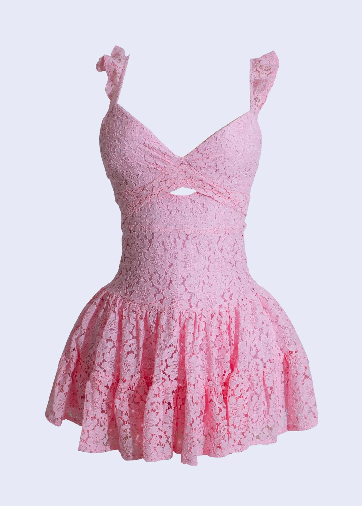 Fleur Amour Lace Mini Dress Pink