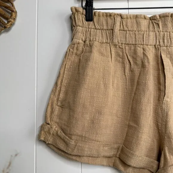 Free People shorts Medium cotton cuffed paper bag boho