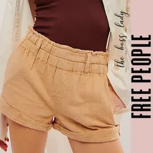 Free People shorts Medium cotton cuffed paper bag boho