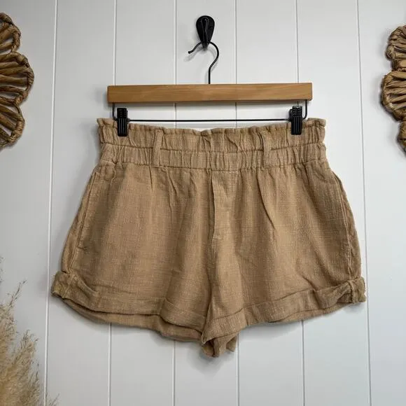 Free People shorts Medium cotton cuffed paper bag boho
