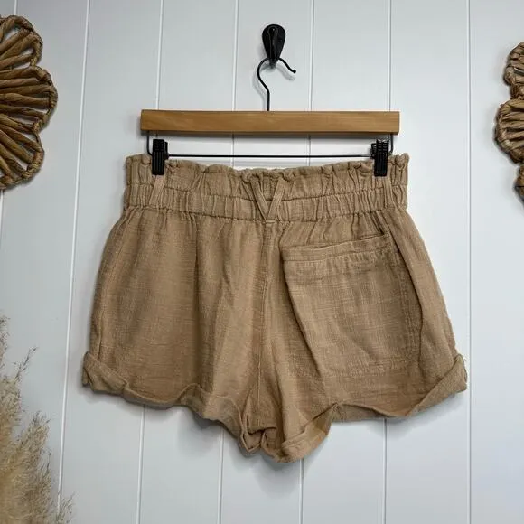 Free People shorts Medium cotton cuffed paper bag boho