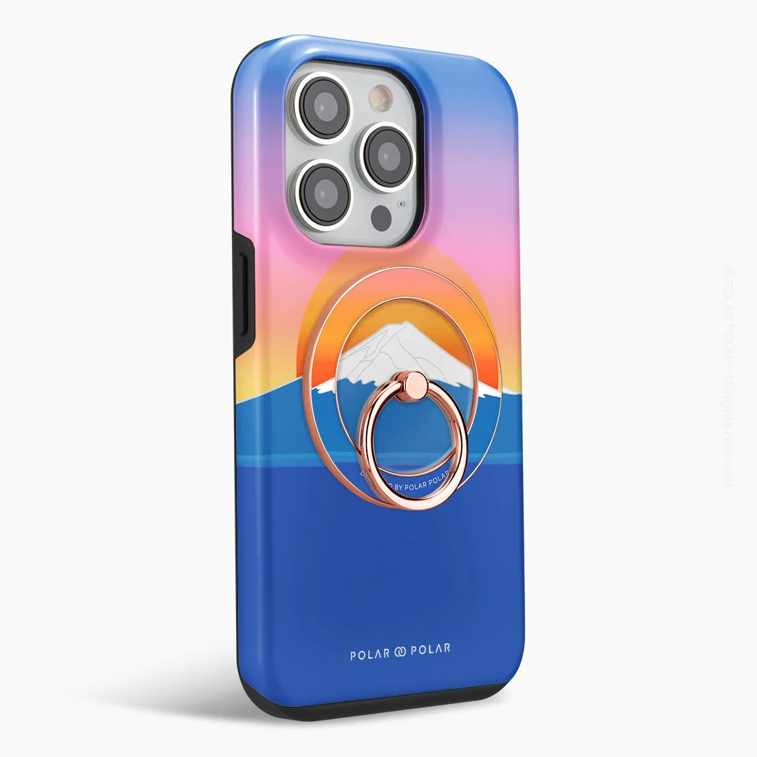 Fujisan Sunset - Rose Gold MagSafe Phone Grip and Ring Holder Stand