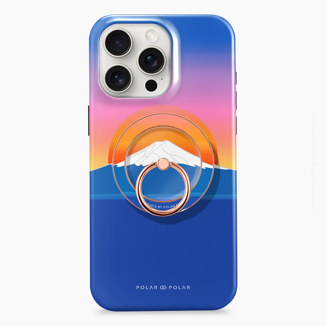 Fujisan Sunset - Rose Gold MagSafe Phone Grip and Ring Holder Stand