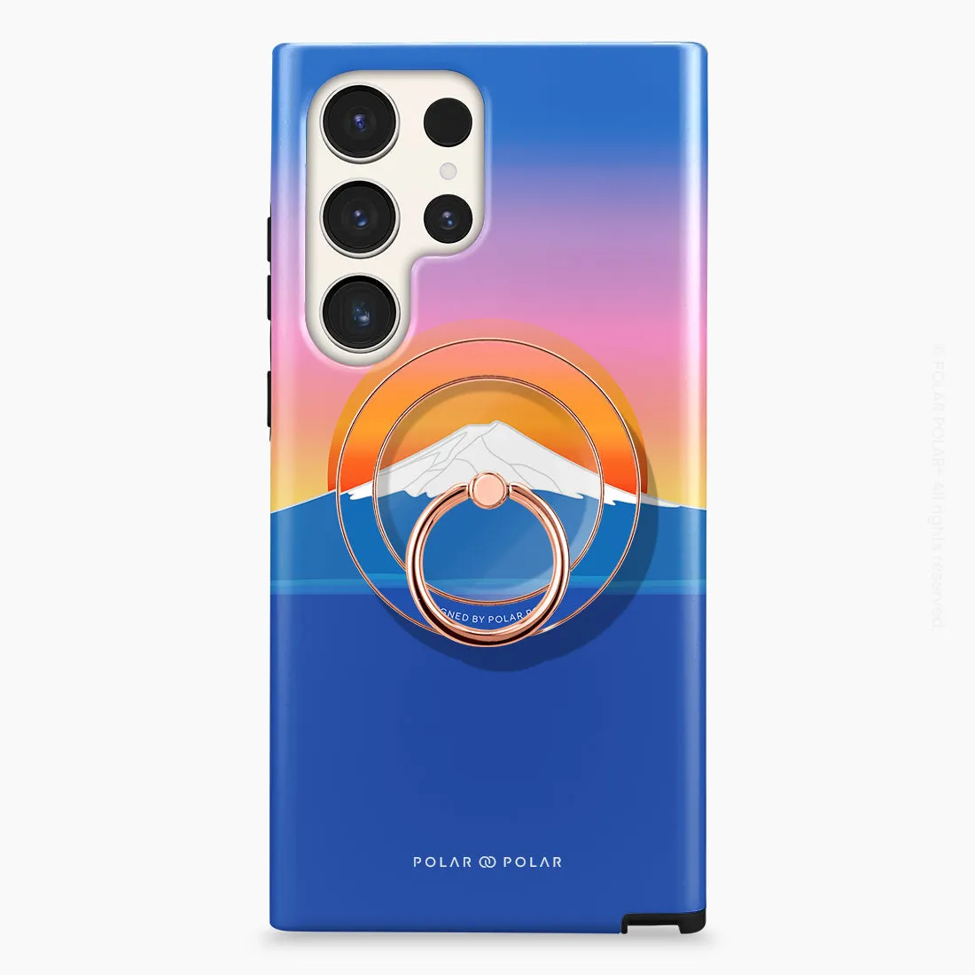 Fujisan Sunset - Rose Gold MagSafe Phone Grip and Ring Holder Stand