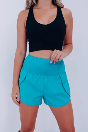 Gearing Up Track Shorts -  Teal