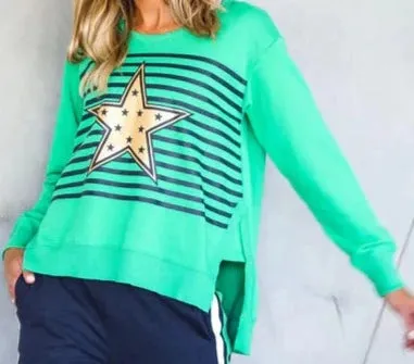 GOLD STARS STRIPE SWEAT