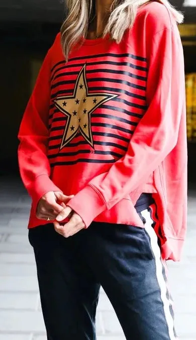 GOLD STARS STRIPE SWEAT