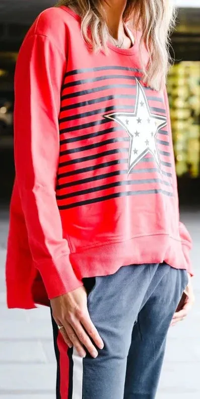 GOLD STARS STRIPE SWEAT