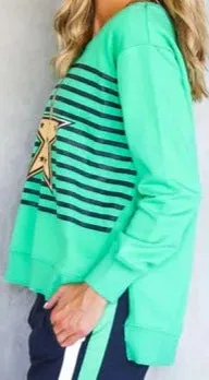 GOLD STARS STRIPE SWEAT