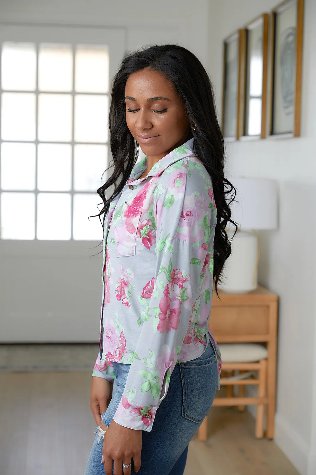 Hazel Blues® |  Thinking On It Open Back Floral Top