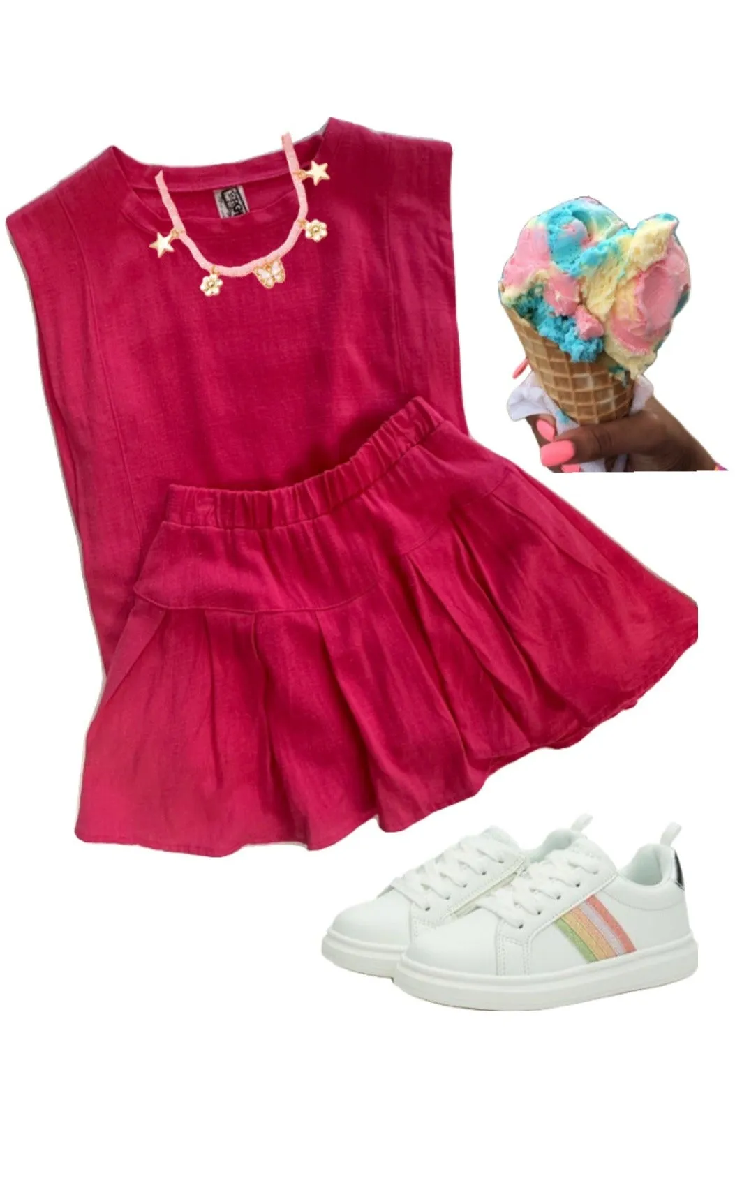 Hot Pink Linen Skort..
