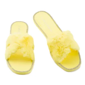 Jacelyn-19 Flat Fur Sandals