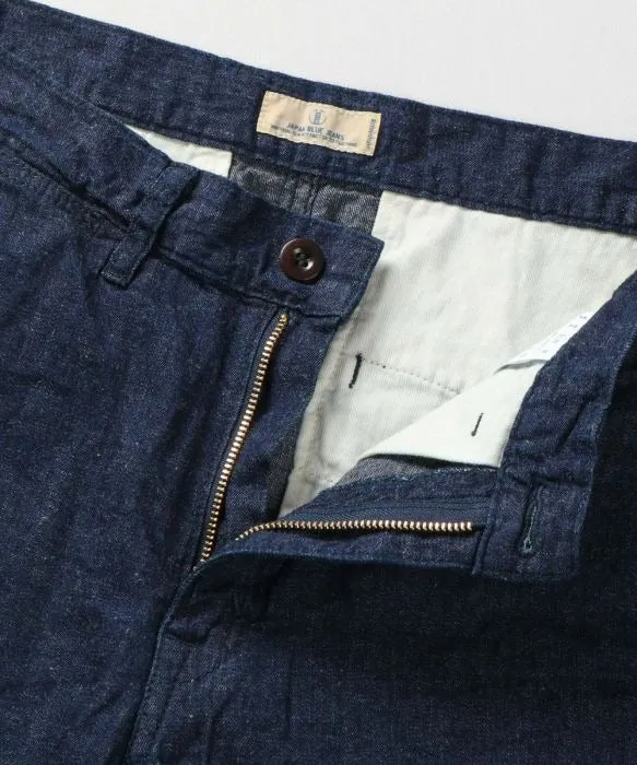 【Japan Blue Jeans】棉麻牛仔短褲 8oz LINEN DENIM KNEE SHORTS