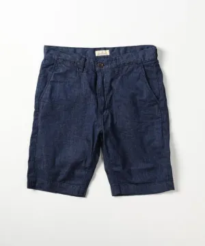 【Japan Blue Jeans】棉麻牛仔短褲 8oz LINEN DENIM KNEE SHORTS