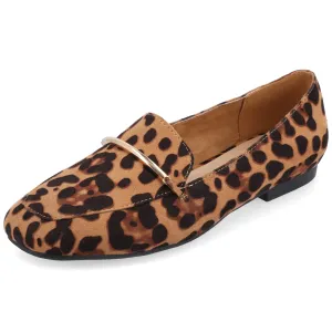 Journee Womens Loafer Flat Notched Topline Square Toe Slip-On Block Heel - Wrenn Casual Dress Shoe