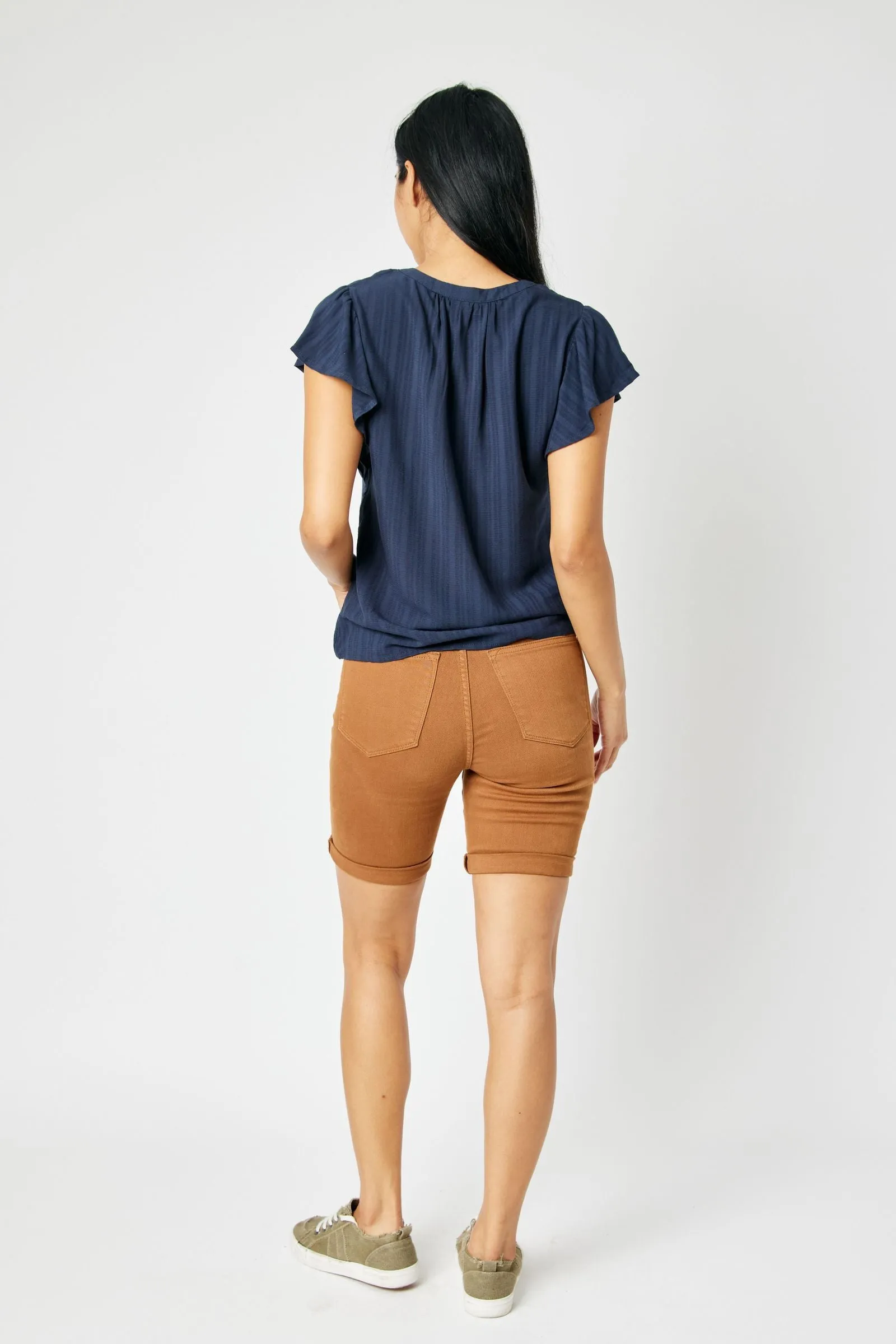 Judy Blue | Brown Garment Dyed Shorts