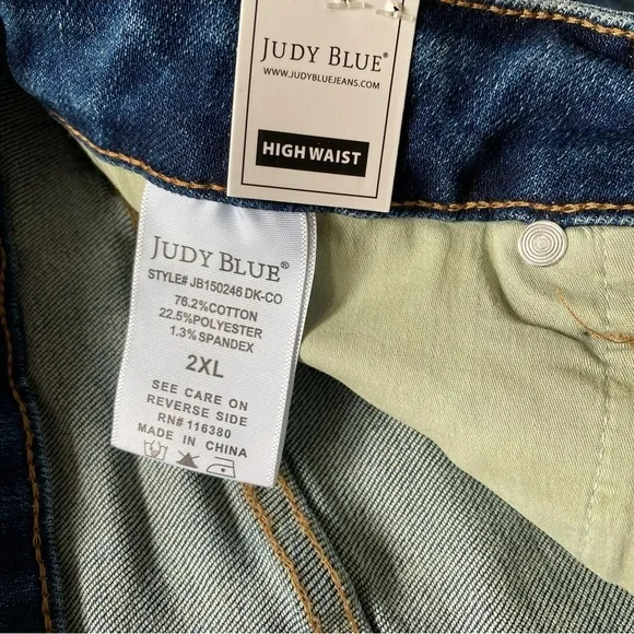 Judy Blue High Waisted Vintage Wash Tummy Control Cuffed Denim Short