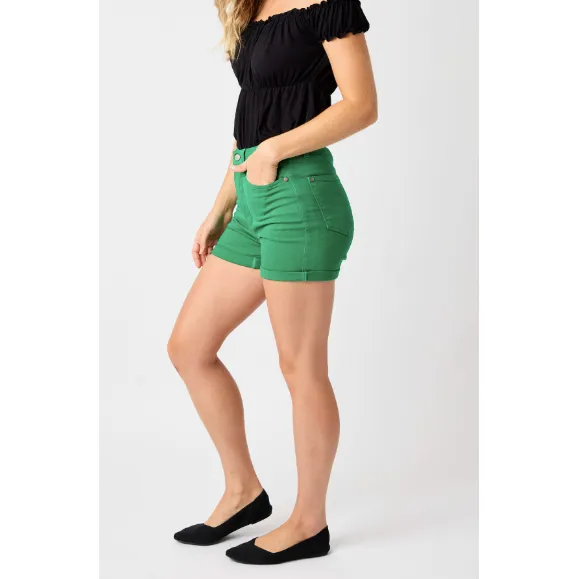 Judy Blue Kelly Green High Waist Tummy Control Shorts