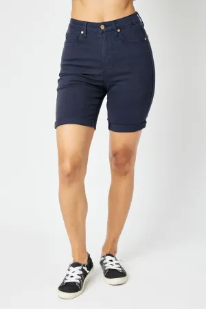 Judy Blue | Navy Garment Dyed Shorts