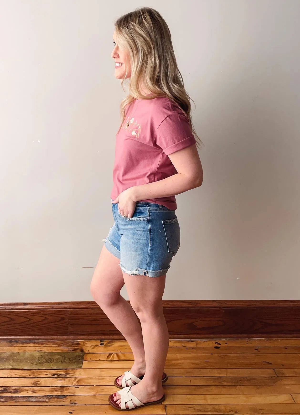 Julie Denim Cuffed Shorts (4" inseam)