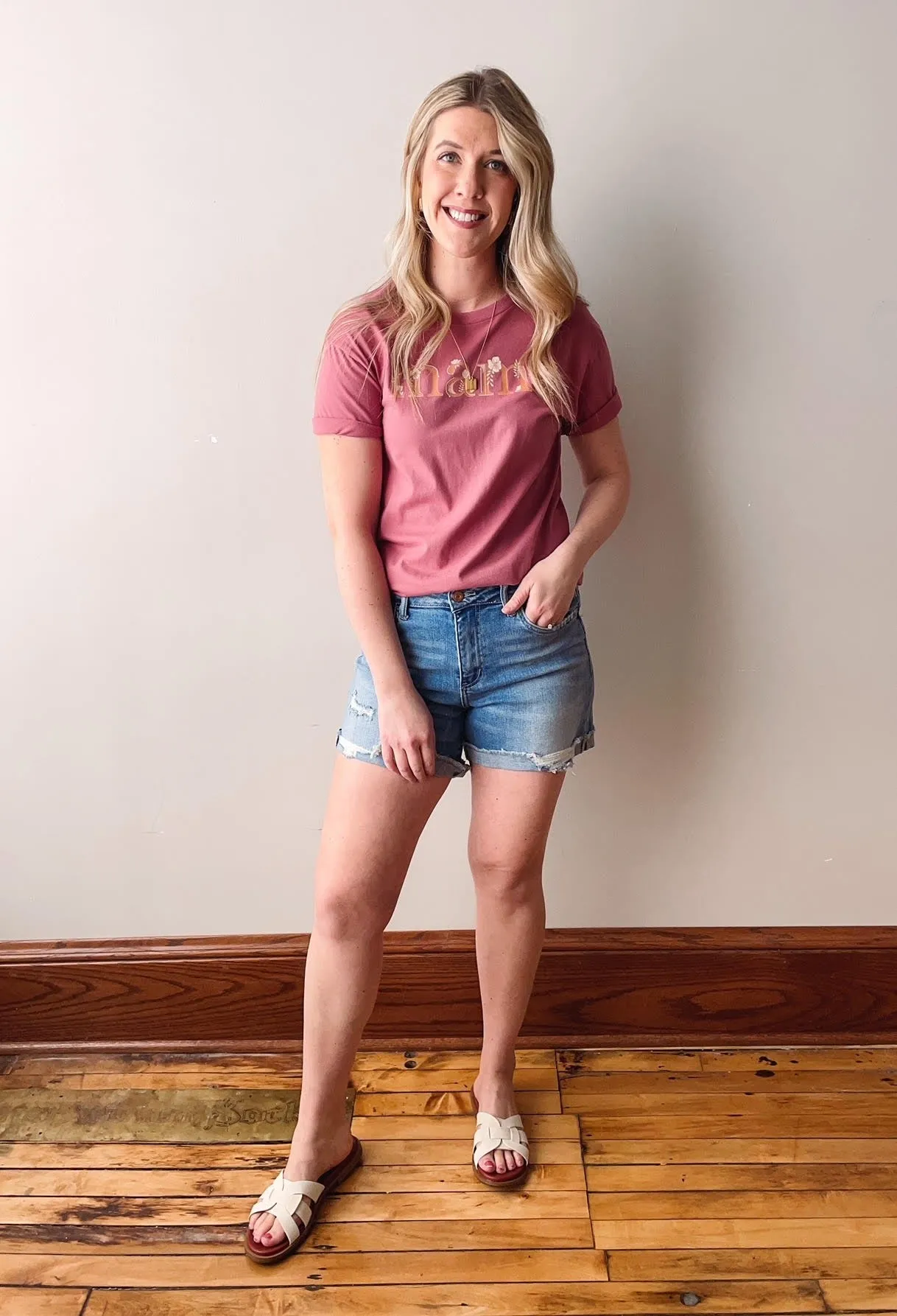 Julie Denim Cuffed Shorts (4" inseam)