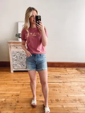 Julie Denim Cuffed Shorts (4" inseam)