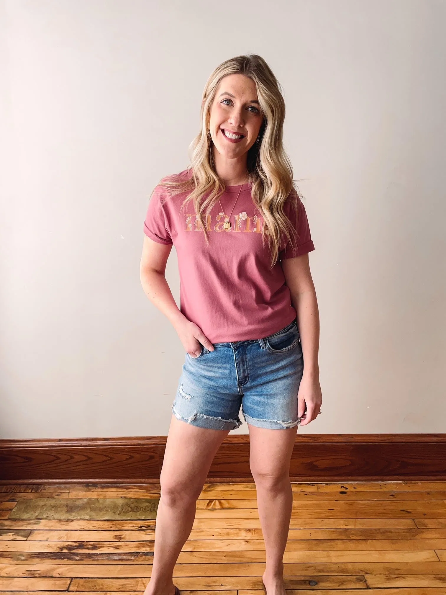 Julie Denim Cuffed Shorts (4" inseam)