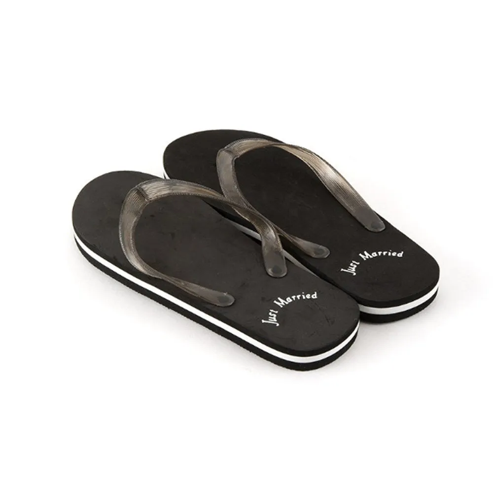 Just Married Flip Flops - Black