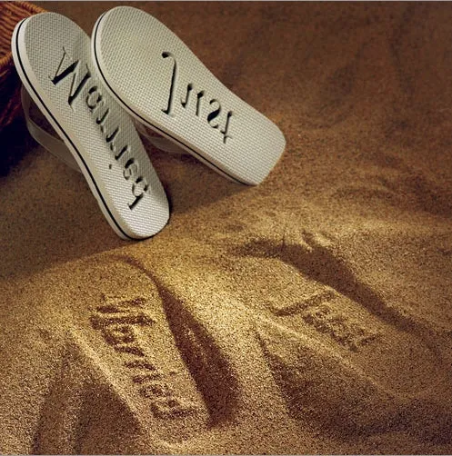 Just Married Flip Flops - Black