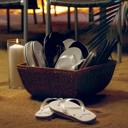 Just Married Flip Flops - Black