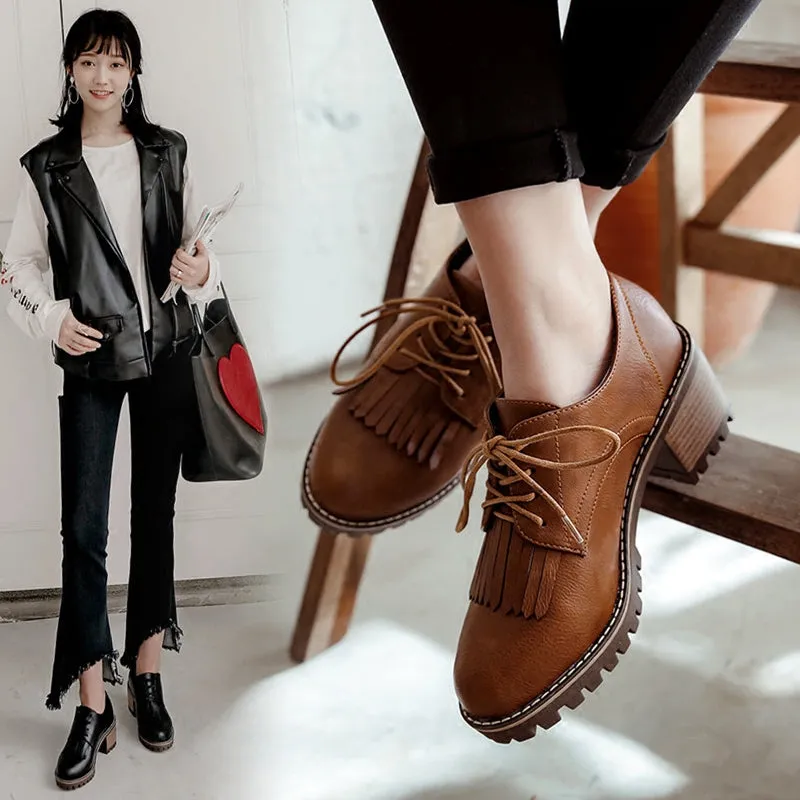 Lace Up Tassel Women Flat Shoes 4976