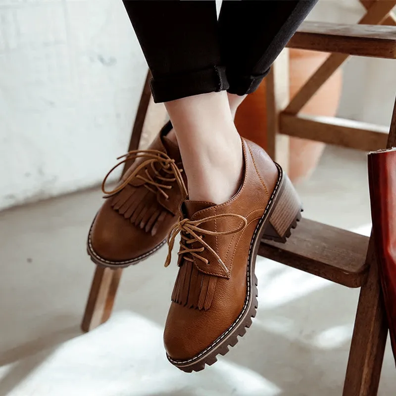 Lace Up Tassel Women Flat Shoes 4976
