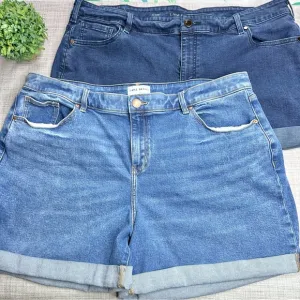 Lane Bryant cuffed midi boyfriend shorts bundle, flex magic waistband