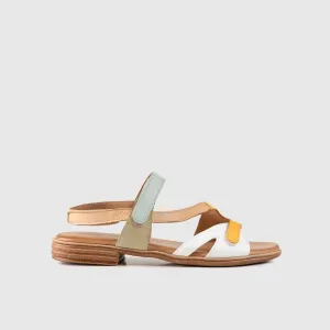 Leather Flat Comfort Sandals Multi 8615