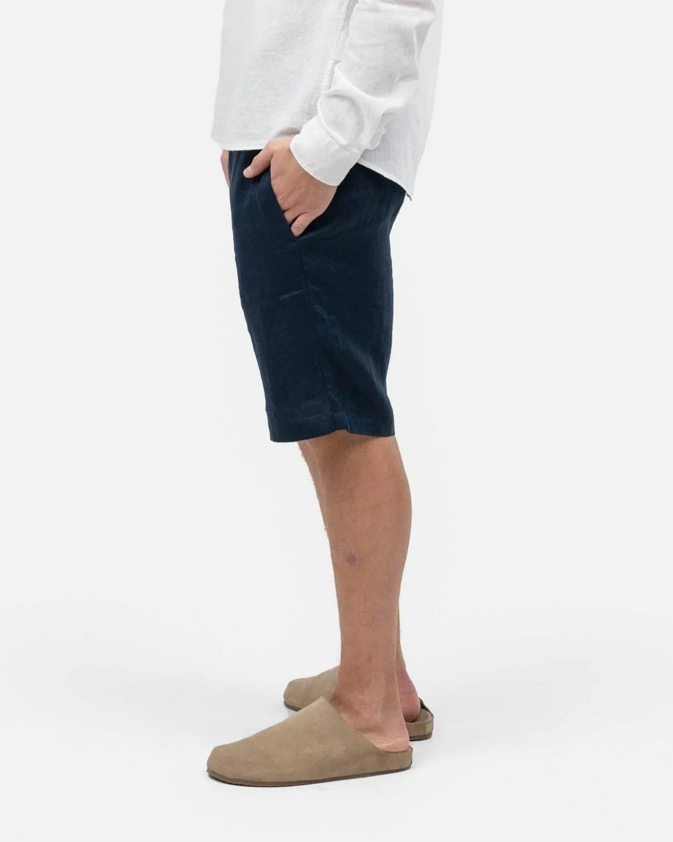 Linen shorts Navy
