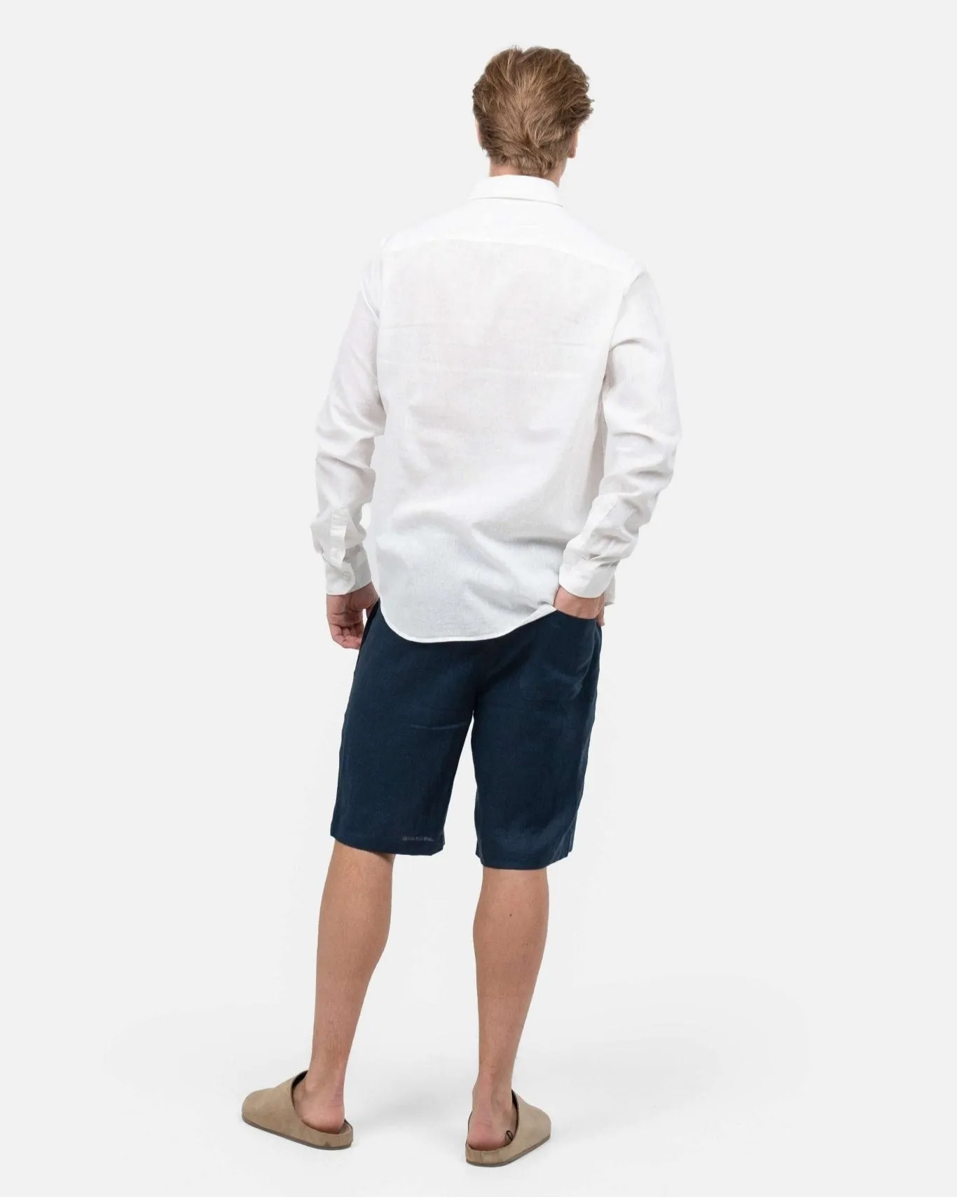 Linen shorts Navy