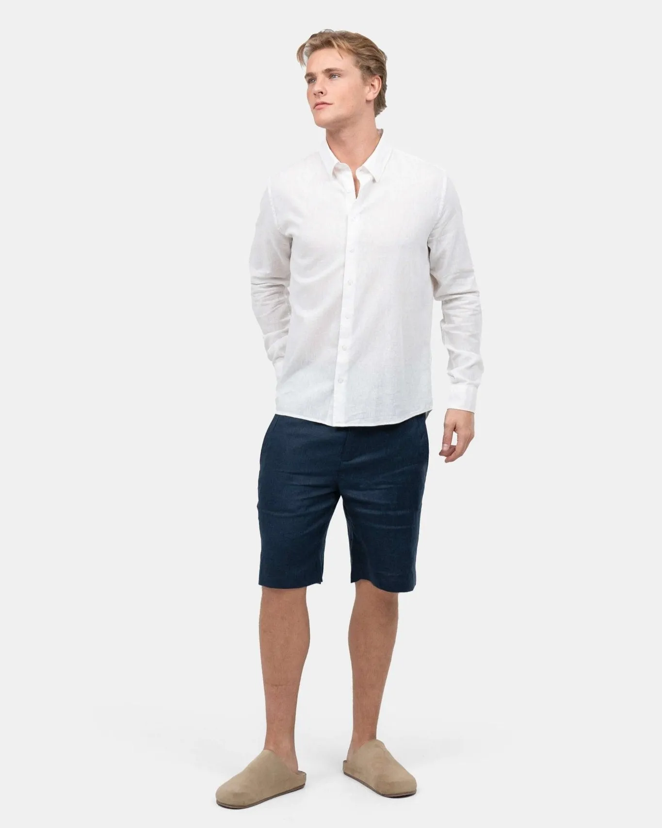 Linen shorts Navy
