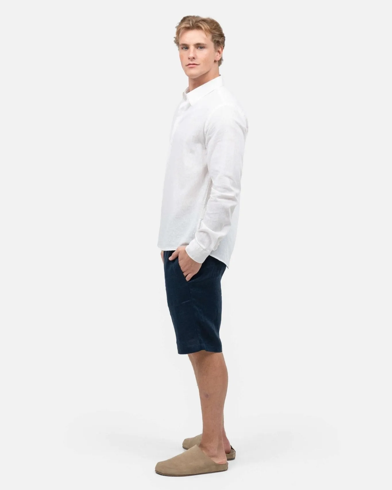 Linen shorts Navy