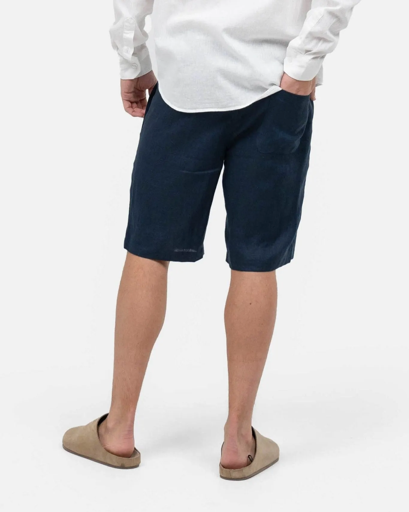 Linen shorts Navy