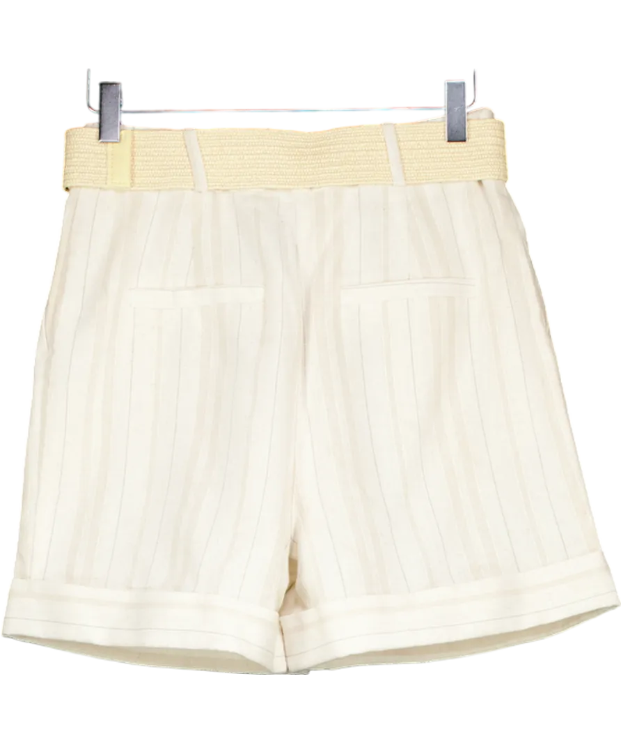 lipsy london Cream Linen Belted Shorts UK 8