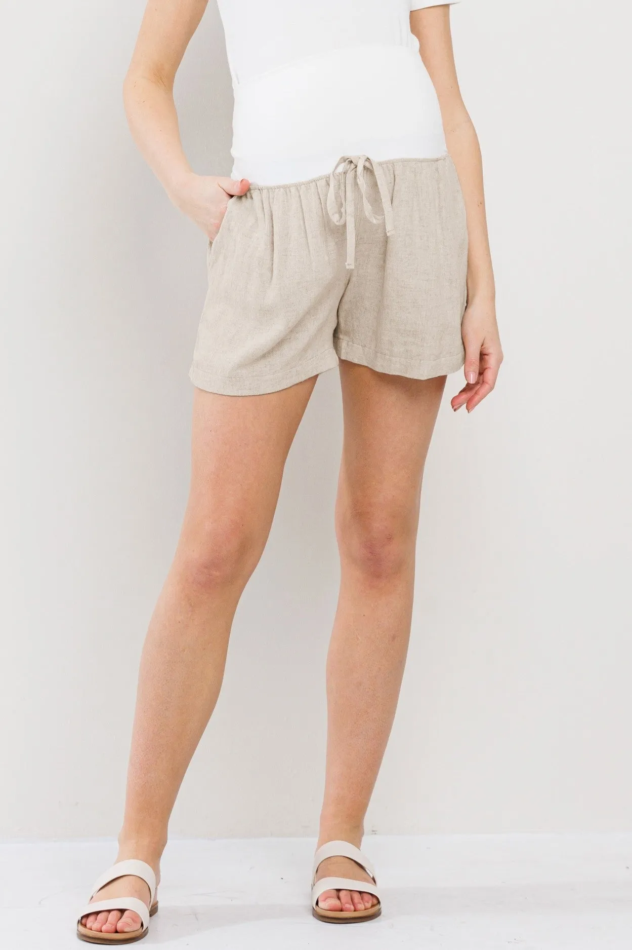 Liza Linen Maternity Shorts
