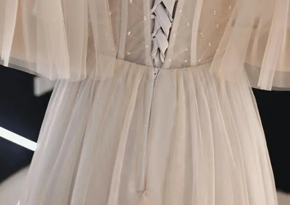 Lovely Short Off Shoulder Grey Party Dress, Homecoming Dress